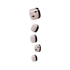 Set of five press-on toenails with a beige base, black tips, and black star and silver dot accents on the largest and second smallest nails.