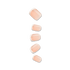 Set of five press-on nails in a soft nude beige color with classic white French tips, shown against a transparent background.