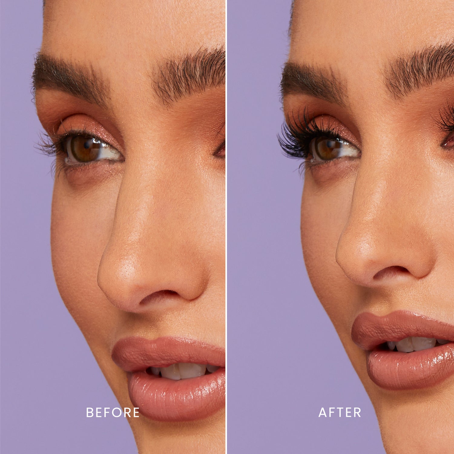 Close-up side-by-side comparison of a woman&