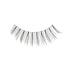 Single strip of black false eyelashes with a sparse, wispy design featuring longer strands spaced evenly for a natural, sultry look.