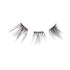 Three individual black false eyelash wisps arranged in a row on a white background, showing their fine, natural-looking strands designed for volumizing.