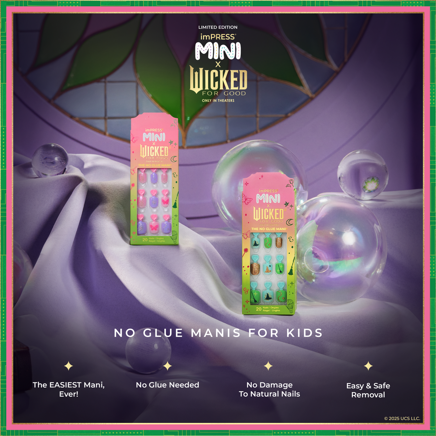Two imPRESS MINI x Wicked for Good no-glue kids&