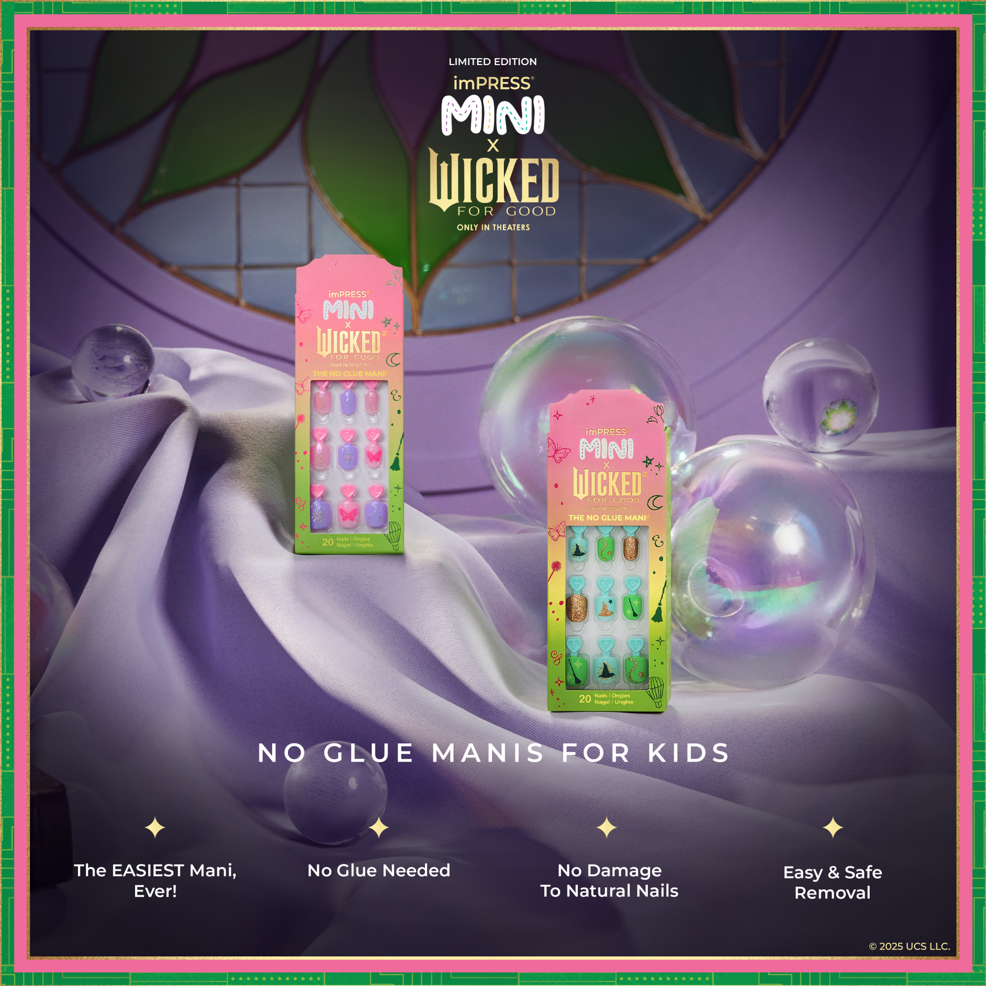Two imPRESS MINI x Wicked for Good no-glue kids&