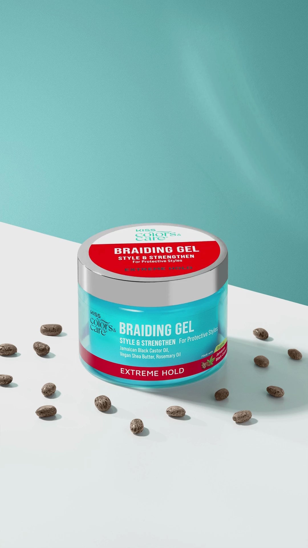 Kiss Colors &amp; Care Braiding Gel, Extreme Hold, 6 oz.
