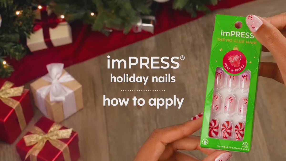 Impress Design Holiday No Glue Fake Press On Nails - Bliss | Design, Multicolor, Short, Squoval, Manicure