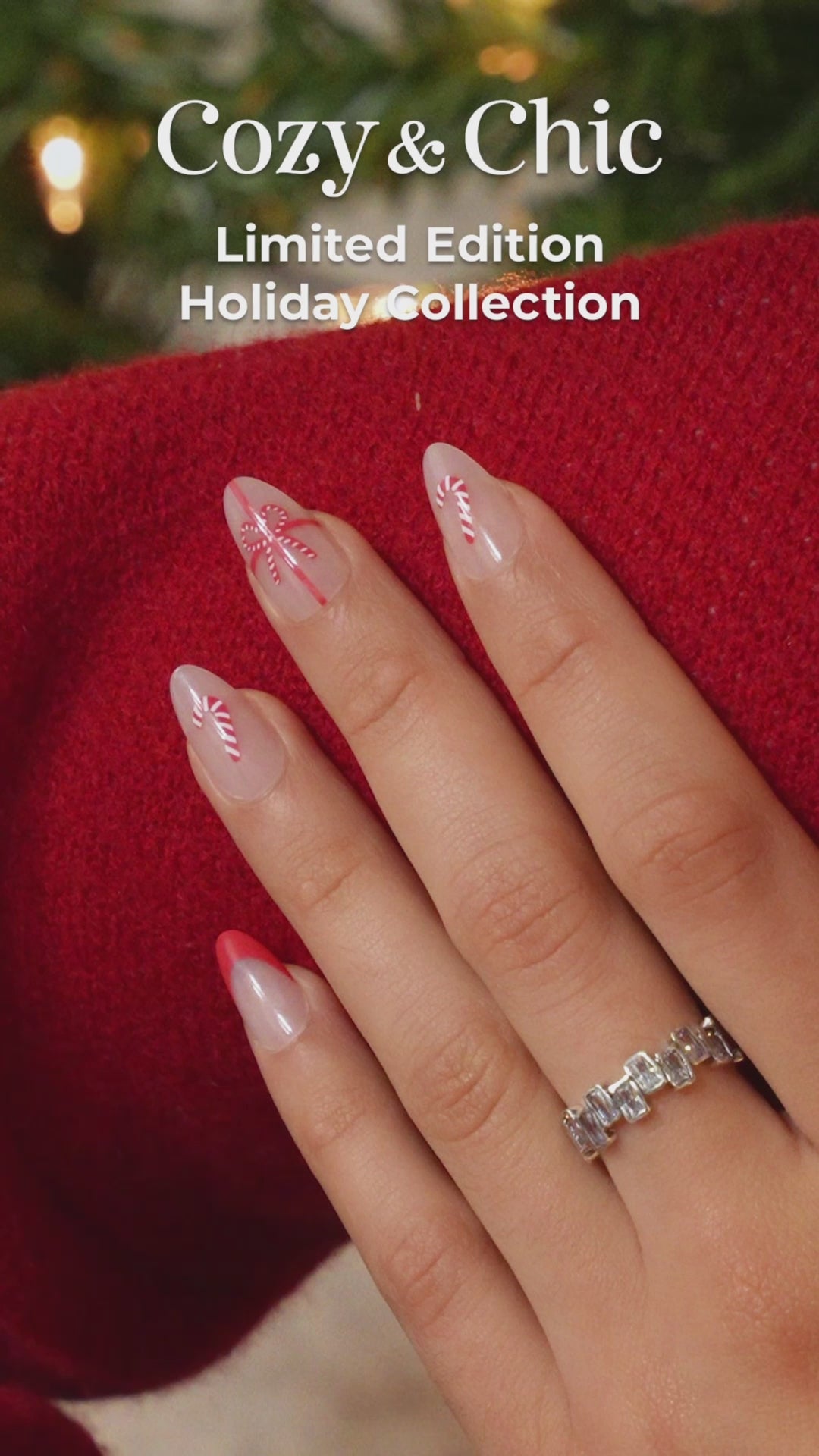 Kiss Voguish Fantasy Holiday Press On Glue Nails - Frosty Delights