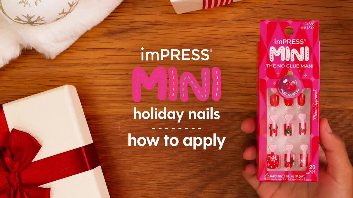 Impress Kids Holiday No Glue Fake Press On Nails - Sugar Cookies | Design, Multicolor, Kids, Squoval, Manicure
