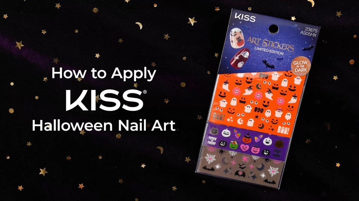 Kiss Glow-In-The-Dark Halloween Press On Fake Nail Art Stickers - Mischief | 3 Sheets, Multicolor