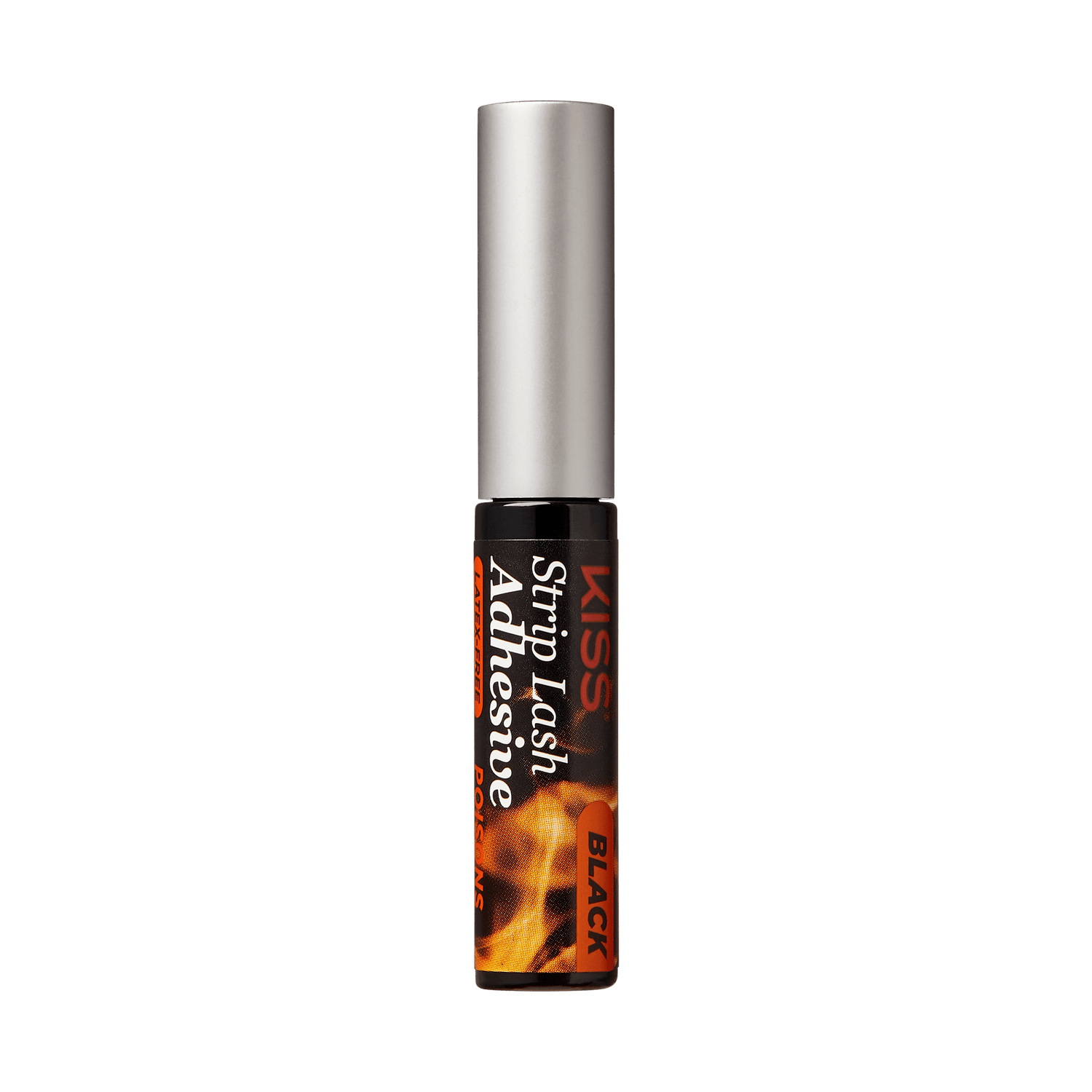Kiss Strip Lash Adhesive Black mascara wand with silver cap on white background