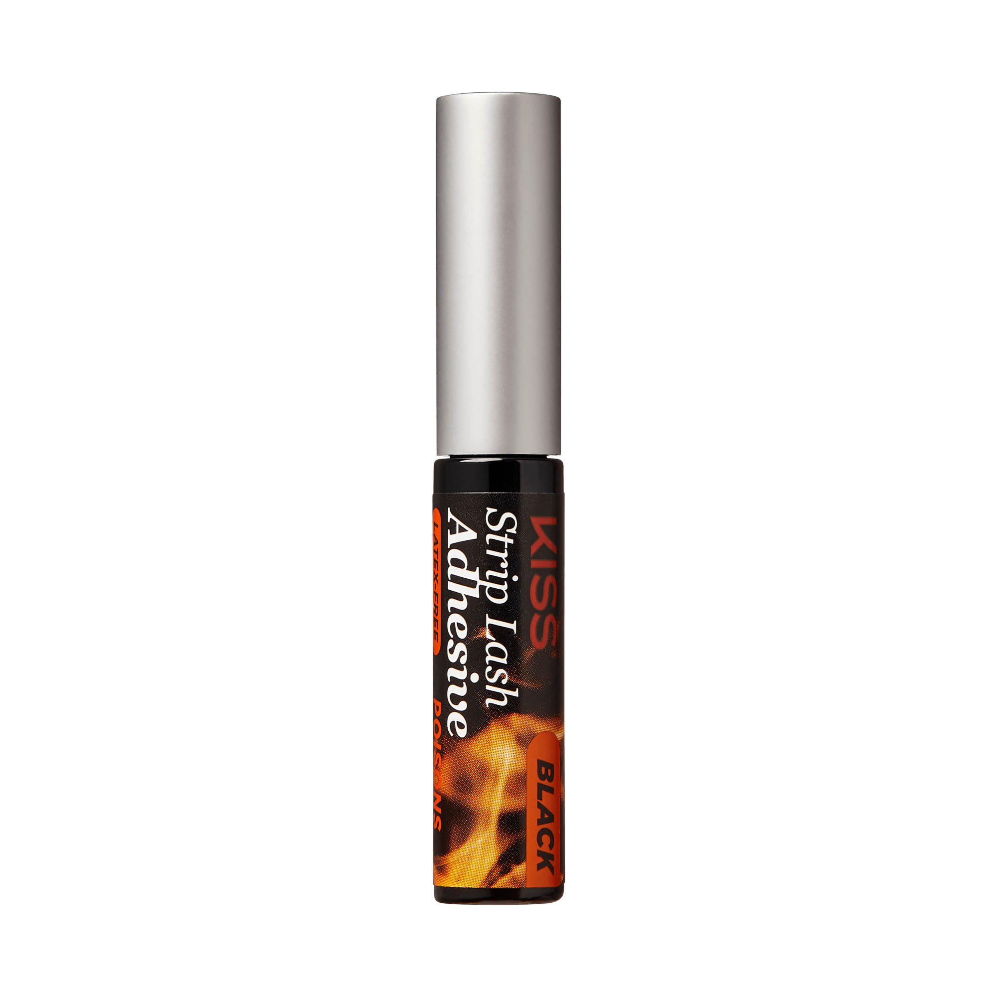 Kiss Strip Lash Adhesive Black mascara wand with silver cap on white background