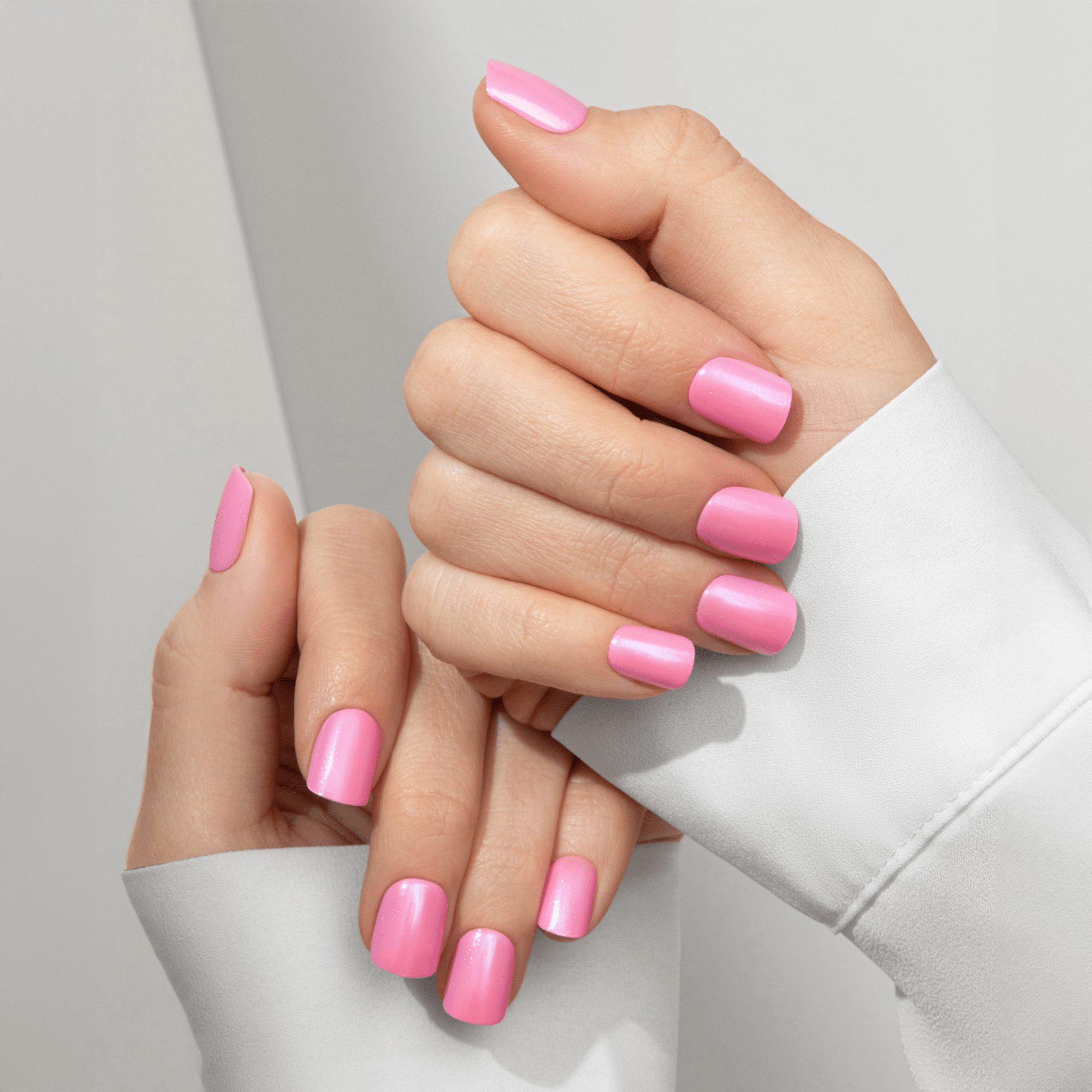 colorFX by Impress No Glue Fake Press On Nails - Late Night | Solid, Pink, Short, Squoval, Manicure