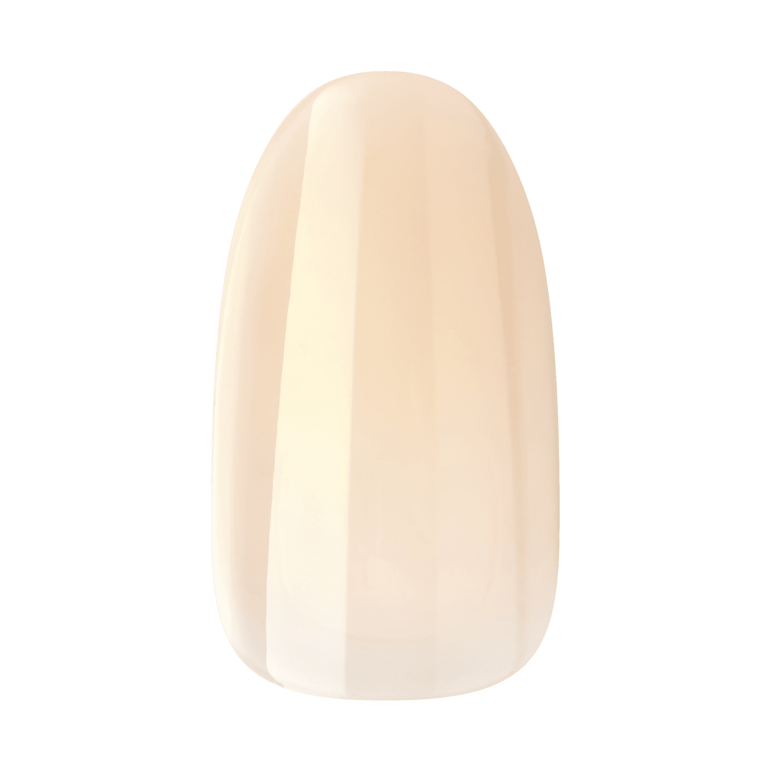Glossy press-on gel nail in a soft, creamy off-white shade with a natural rounded tip, representing the Moonlight color.