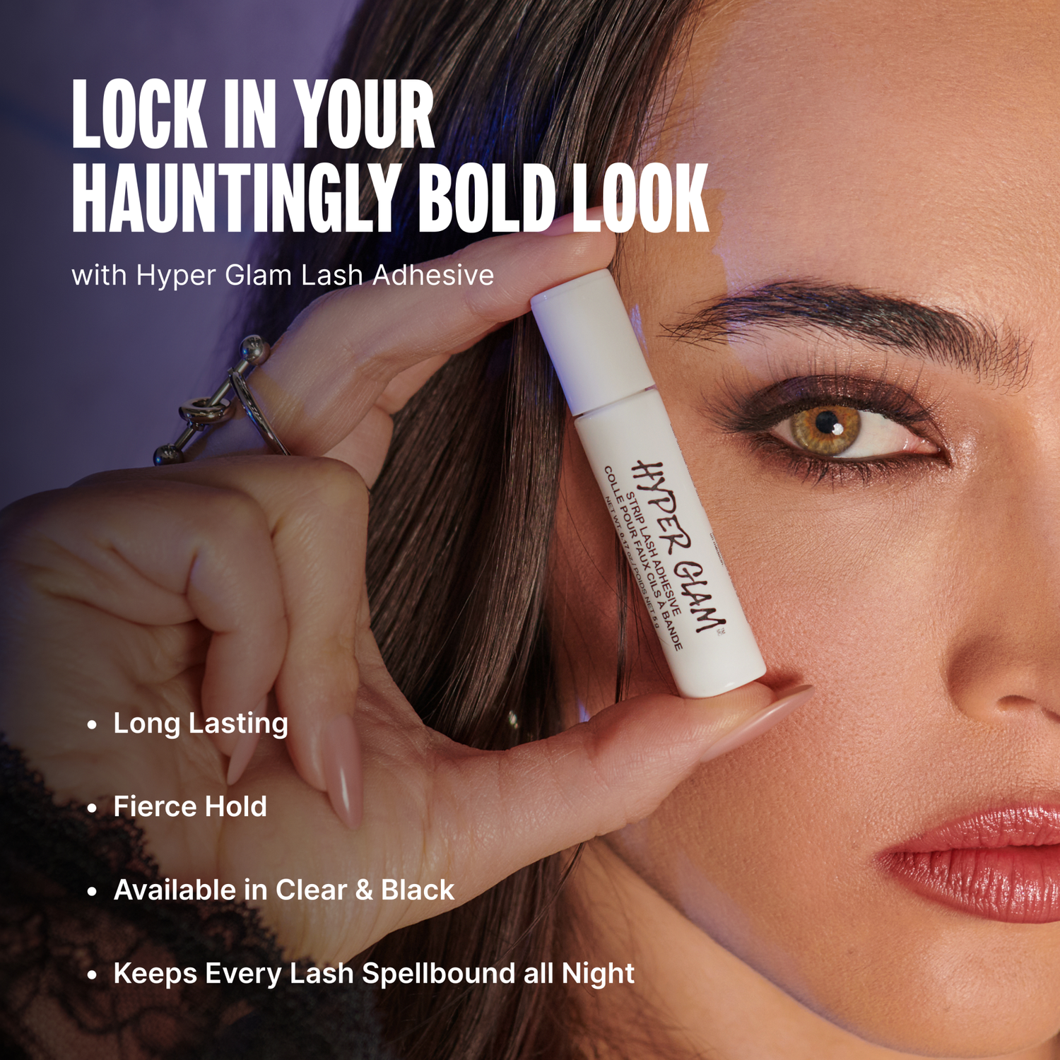 Kiss Hyper Glam Halloween Strip Lash Adhesive - Black | False Eyelash Glue, Strip Lash Adhesive