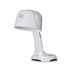 KISS 1875W white salon bonnet hair dryer with adjustable arm and base, showing product name printed on the hood.