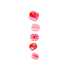 Five pink and red decorative hair clips with flower and glitter designs