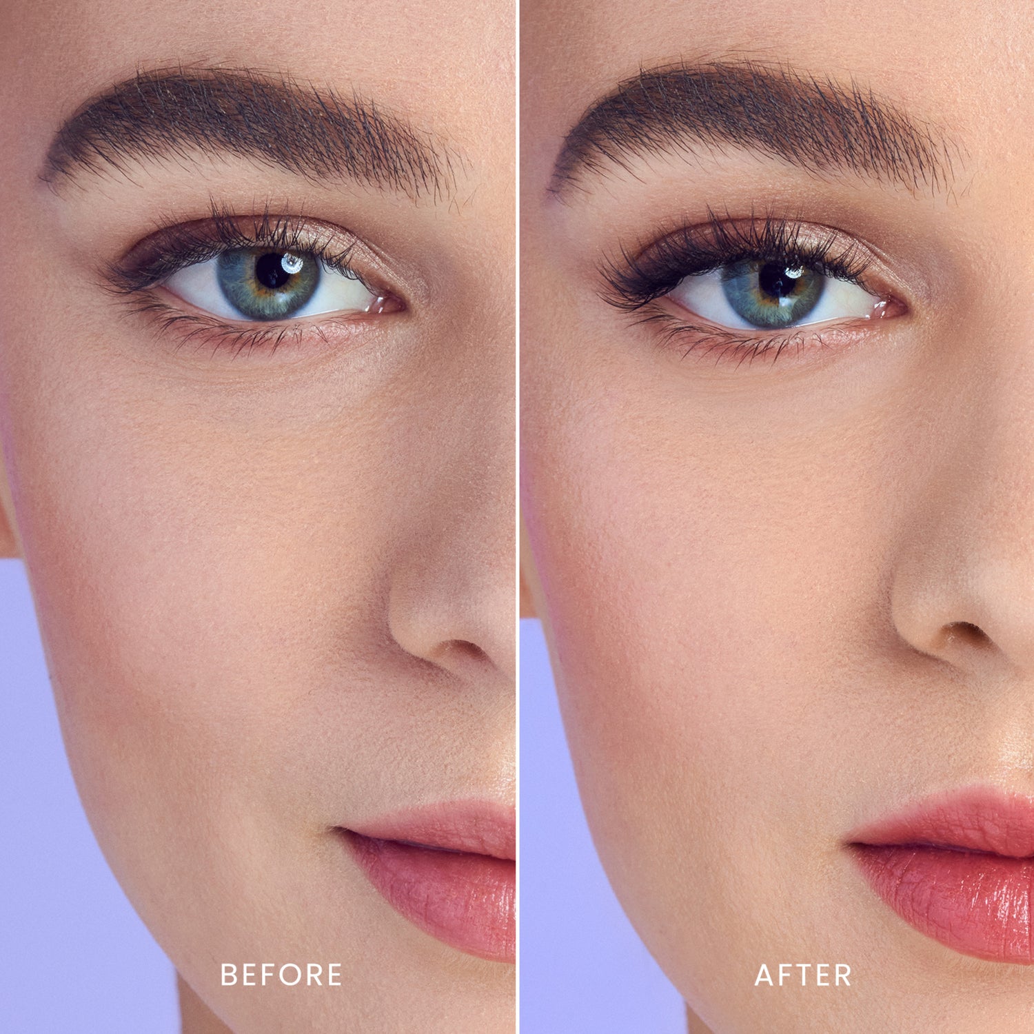 Close-up split view of a woman&