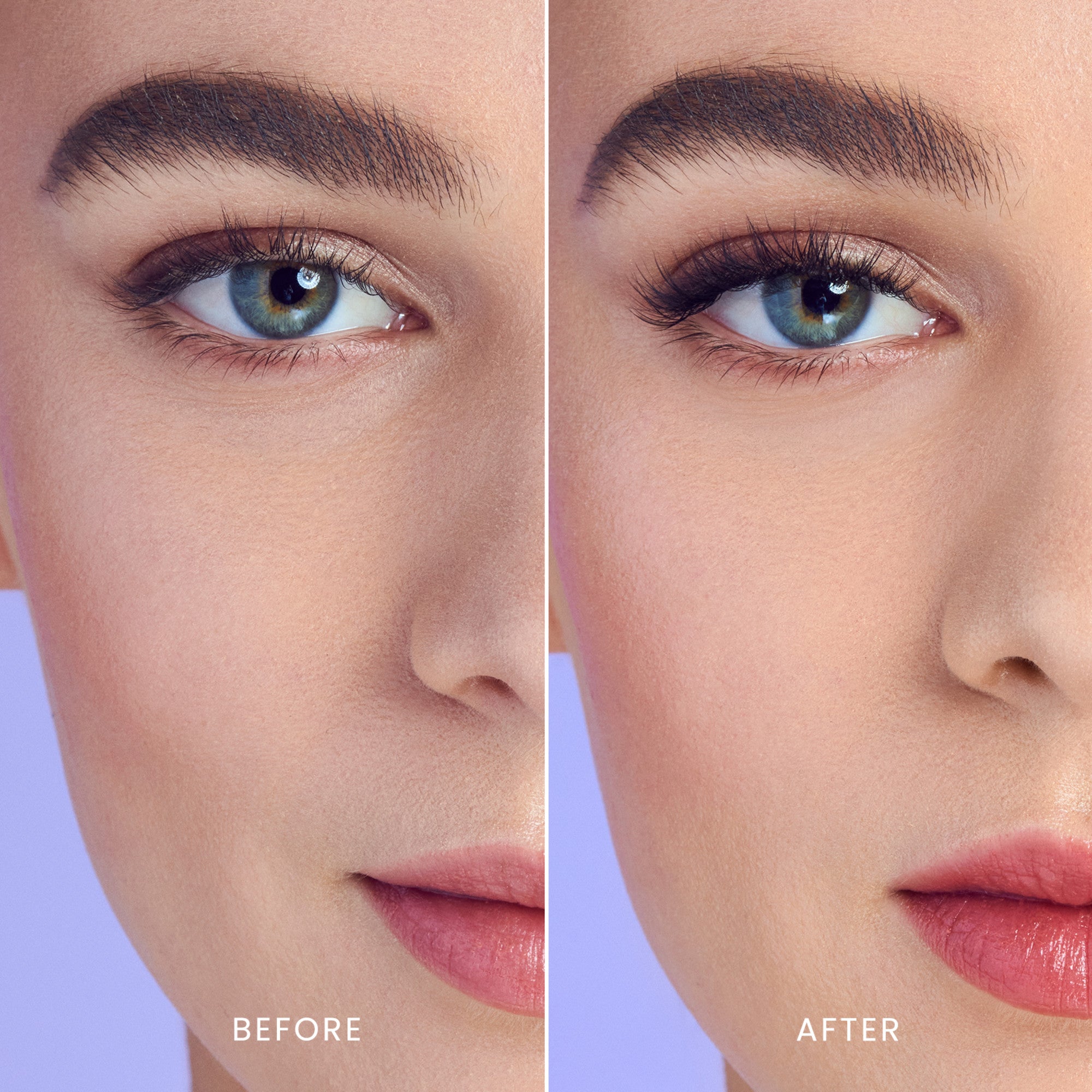 Close-up split view of a woman&