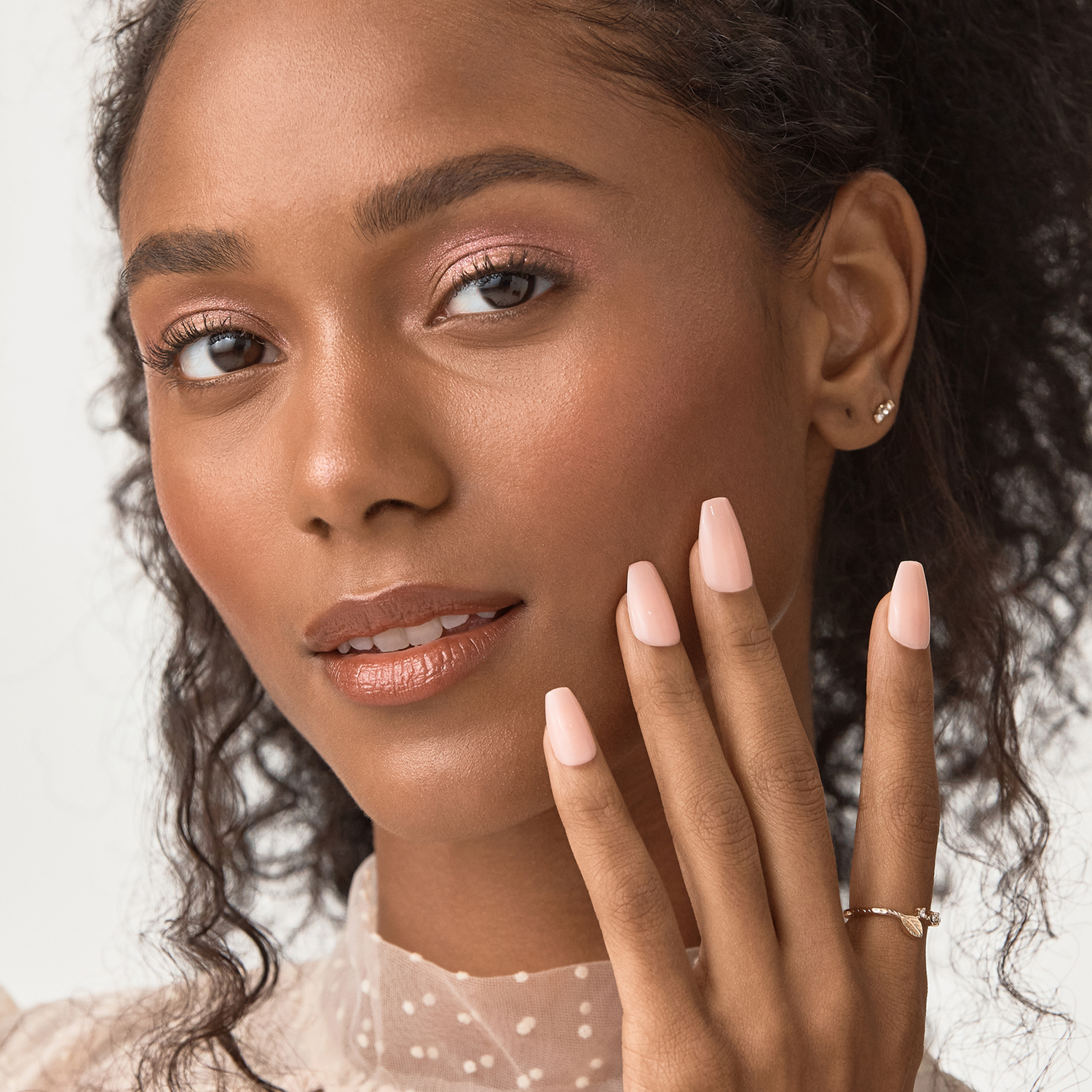 Impress Color No Glue Fake Press On Nails - Serendipity | Solid, Pink, Medium, Coffin, Manicure