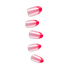 Set of five glossy press-on nails with a pink gradient design that transitions from light pink to bright pink tips, shown on a transparent background.