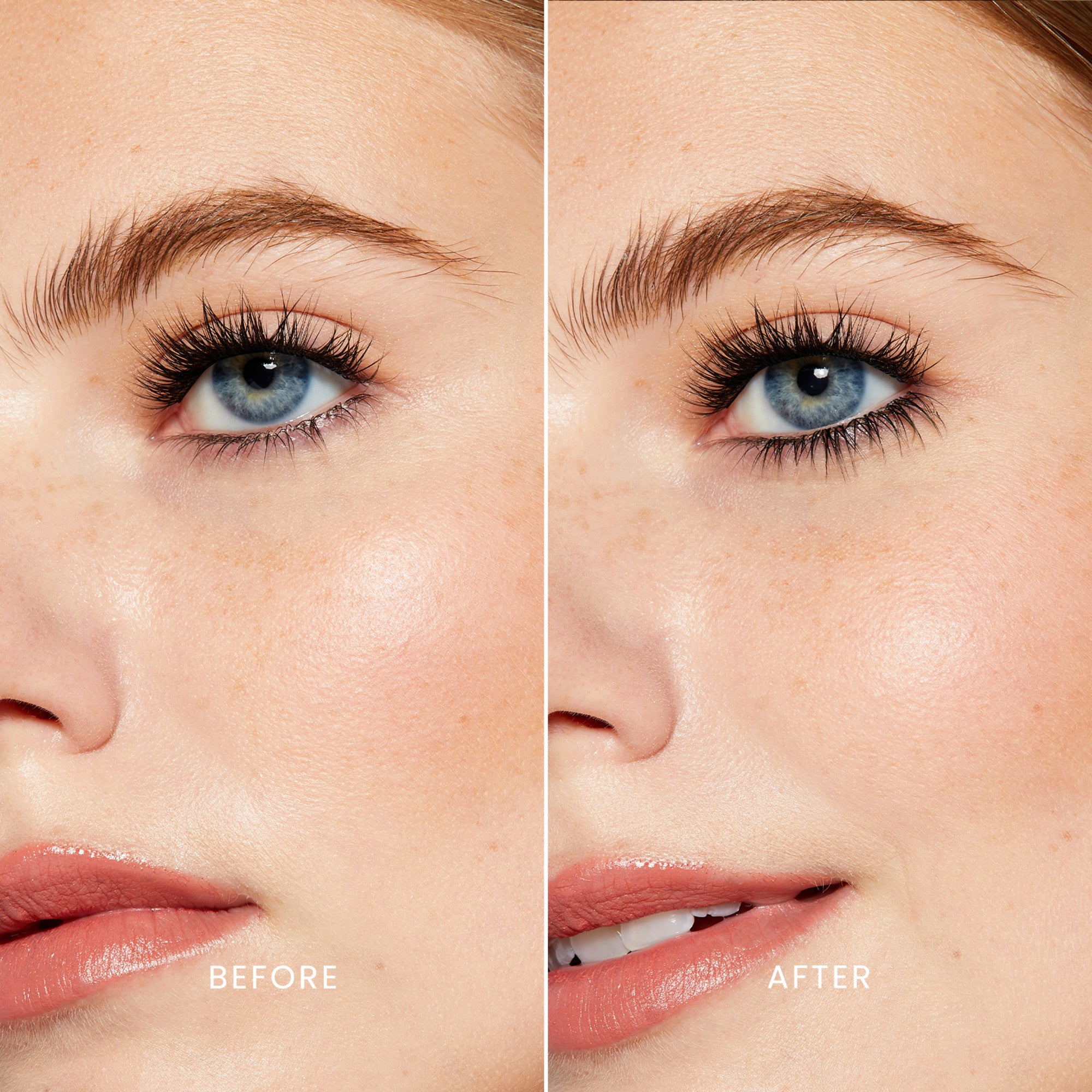 Close-up comparison of a woman&