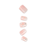Five pink beads with glitter and metal holes for jewelry making.