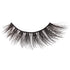 Single black false eyelash strip with a wispy, voluminous design, displayed against a white background.