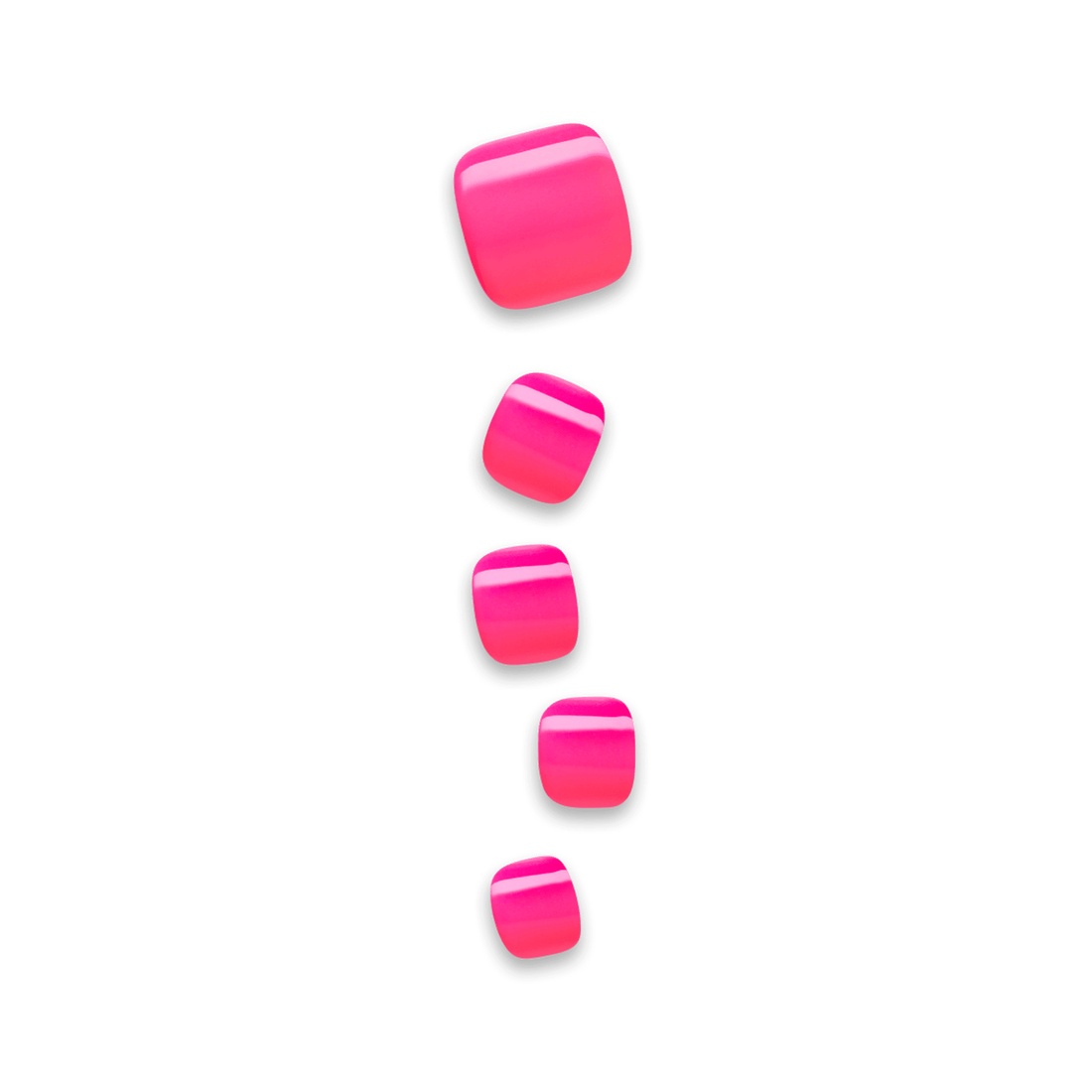 Five pink glossy app icons arranged vertically on white background