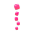 Five pink glossy app icons arranged vertically on white background